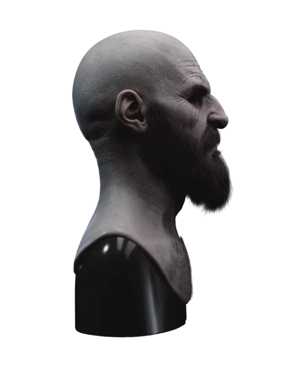 Hyper Realistic Kratos God Of War Silicone Mask for Halloween With Hair